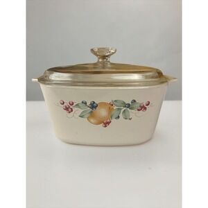 Corning Ware Abundance Casserole Dish 3 Liter A-3-B with Pyrex Lid A-9-C Vintage
